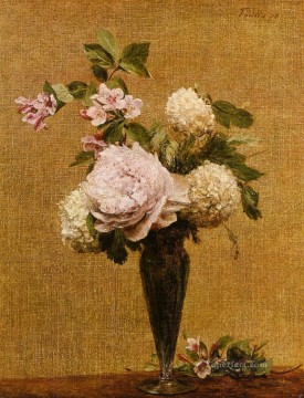 Vase of Peonies and Snowballs flower painter Henri Fantin Latour Oil Paintings